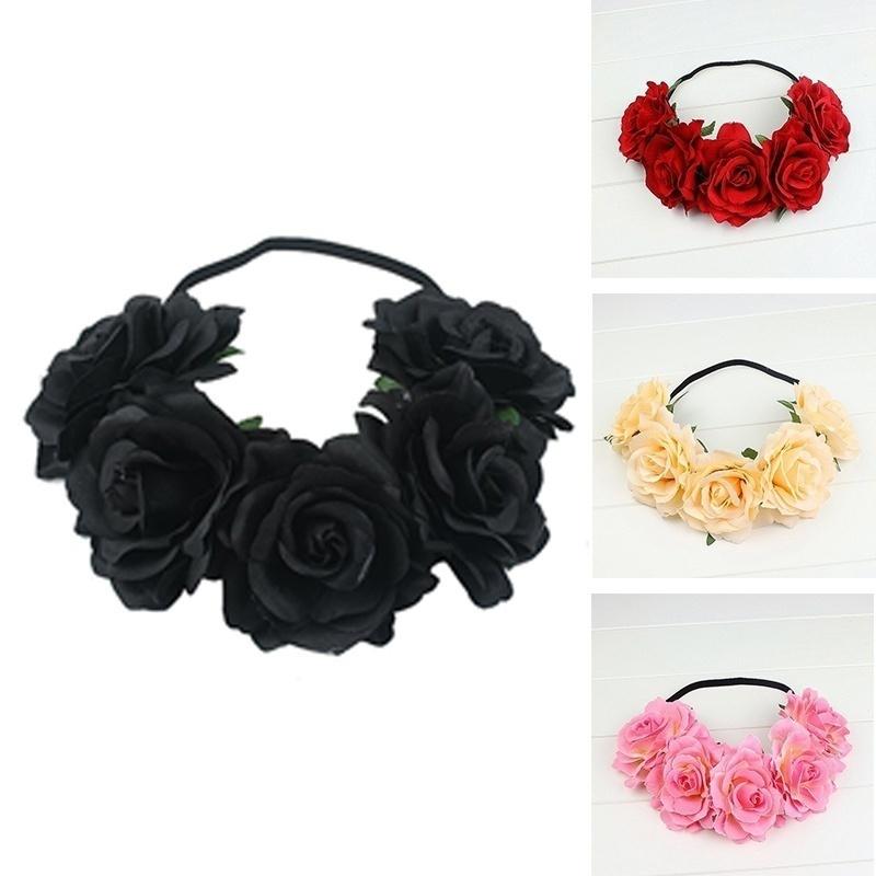 Girl Crown Floral Rose Flower Headband Hairband Wedding Hair Garland Headpiece Hair Accessories