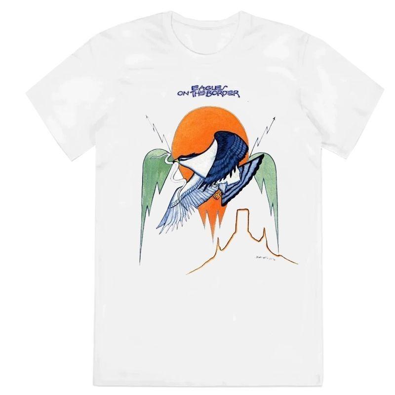 Eagles Bands Rockin At The California Inn Album From The 1970s American Retro Motorcyclethemed Mens Short Tshirt