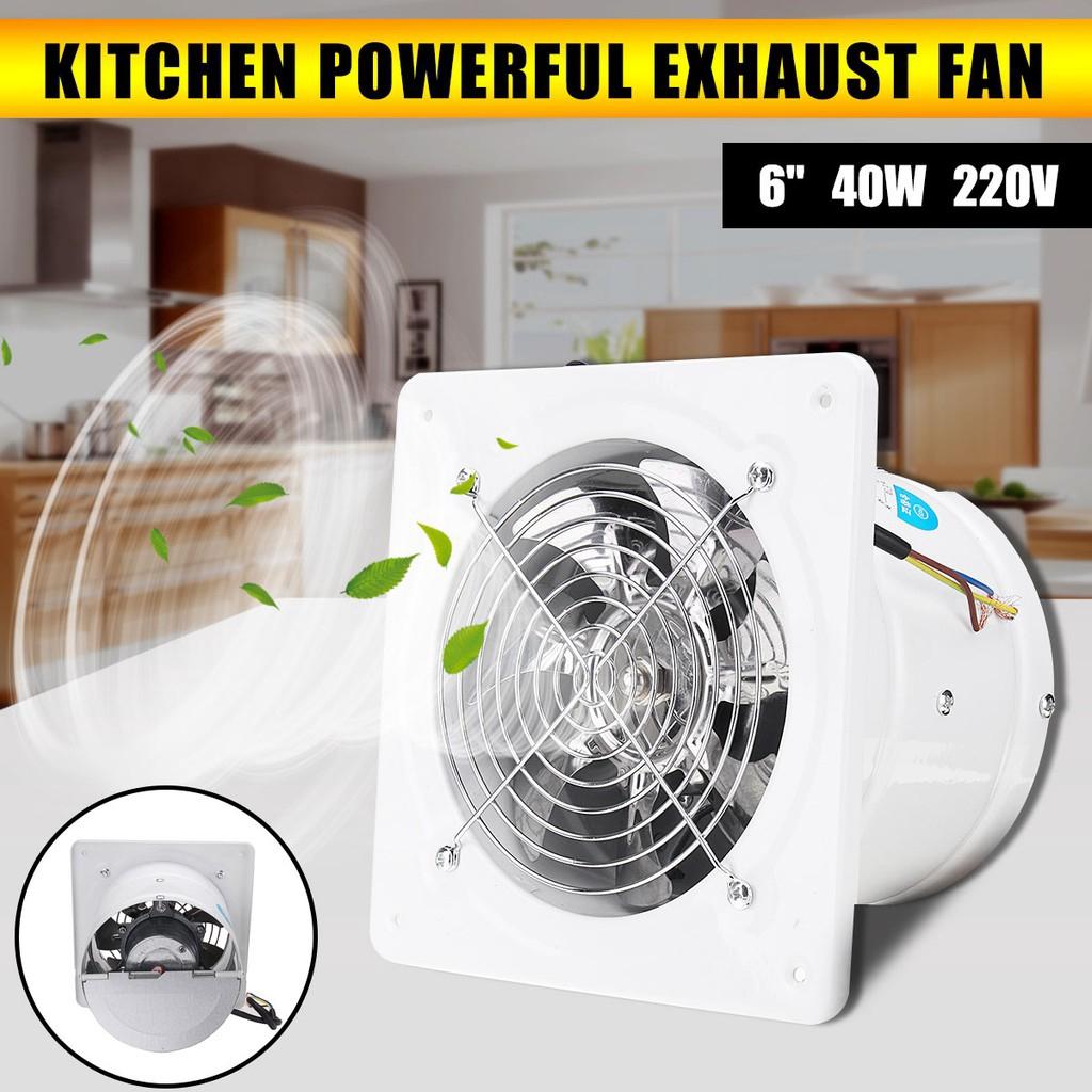 220V 6 Inches Vent Exhaust Fan Air Ventilation Fans Wall Window For Home Toilet Bathroom Kitchen 40W