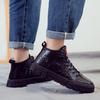 New Winter Men 'S Casual Shoes Leather Upper Plus Velvet Warm Male Boots  Korean Version Trend Black Round Head Men 'S Shoes