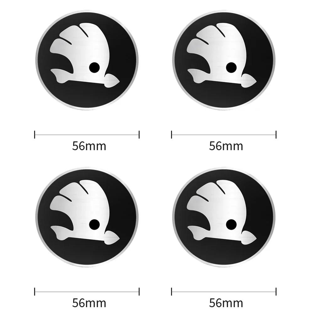 

Car Sticker 4Pcs Car Wheel Hub Center Cap Aluminum Metal Logo Stickers For Skoda Octavia A5 A2 VRS Vision Kodiaq Rapid Fabia VII