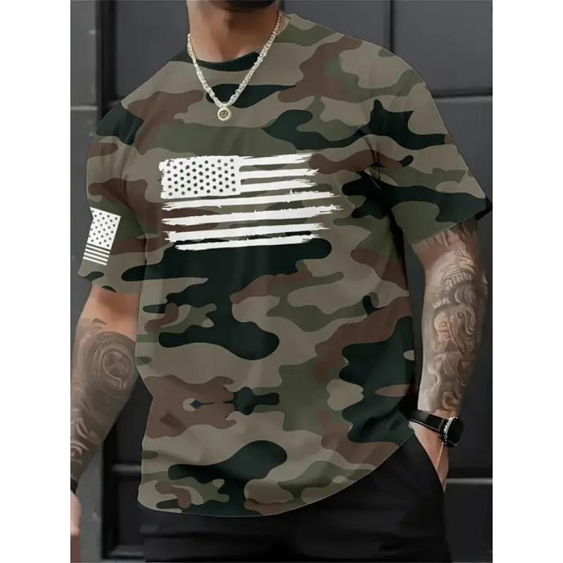 T-shirt da uomo con stampa 3D a maniche corte, comoda per l'uso quotidiano, top da uomo taglie forti