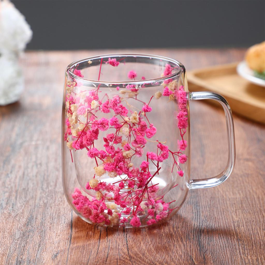 Dried Flower Double-Layer High Borosilicate Glass Cup