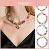 For Colorful Beaded Necklace Chunky Women Resin Beads Short Necklace Bohemian Style Chunky Choker
