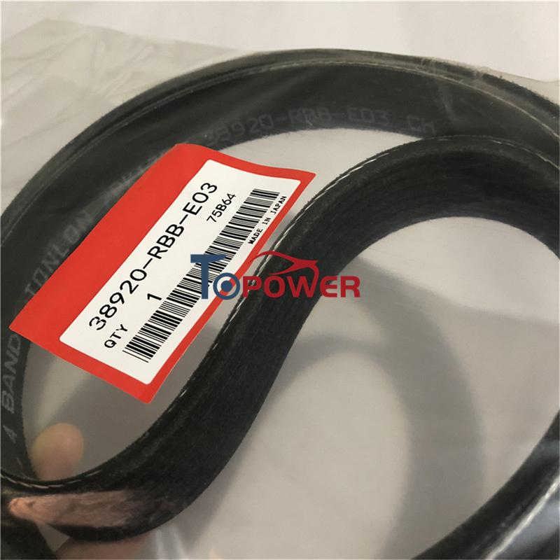 OEM 38920-RBB-E03 Serpentine Fan Belt 38920-RBB-E01 38920-RBB-E02 for Honda Acura 2007-2009 CR-V 2004-2008 TSX 2.4L 38920RBBE03