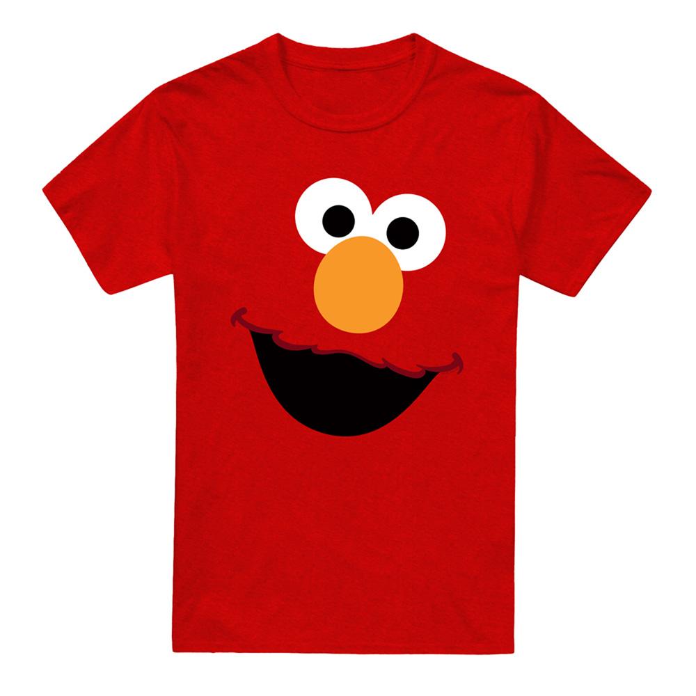 Sesame Street Unisex Adult Elmo Face Heather T-Shirt