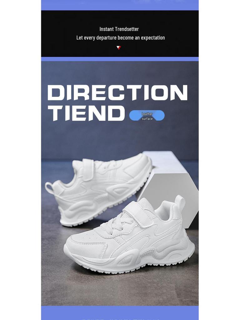 Children's Waterproof Leather Sneakers - Boys' Running & Girls' Casual Shoes for Autumn/Winter