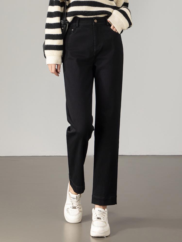 2026 Spring High Waist Stretch Women's Cigarette Jeans - Color Locking, Straight Leg, Plus Size Available