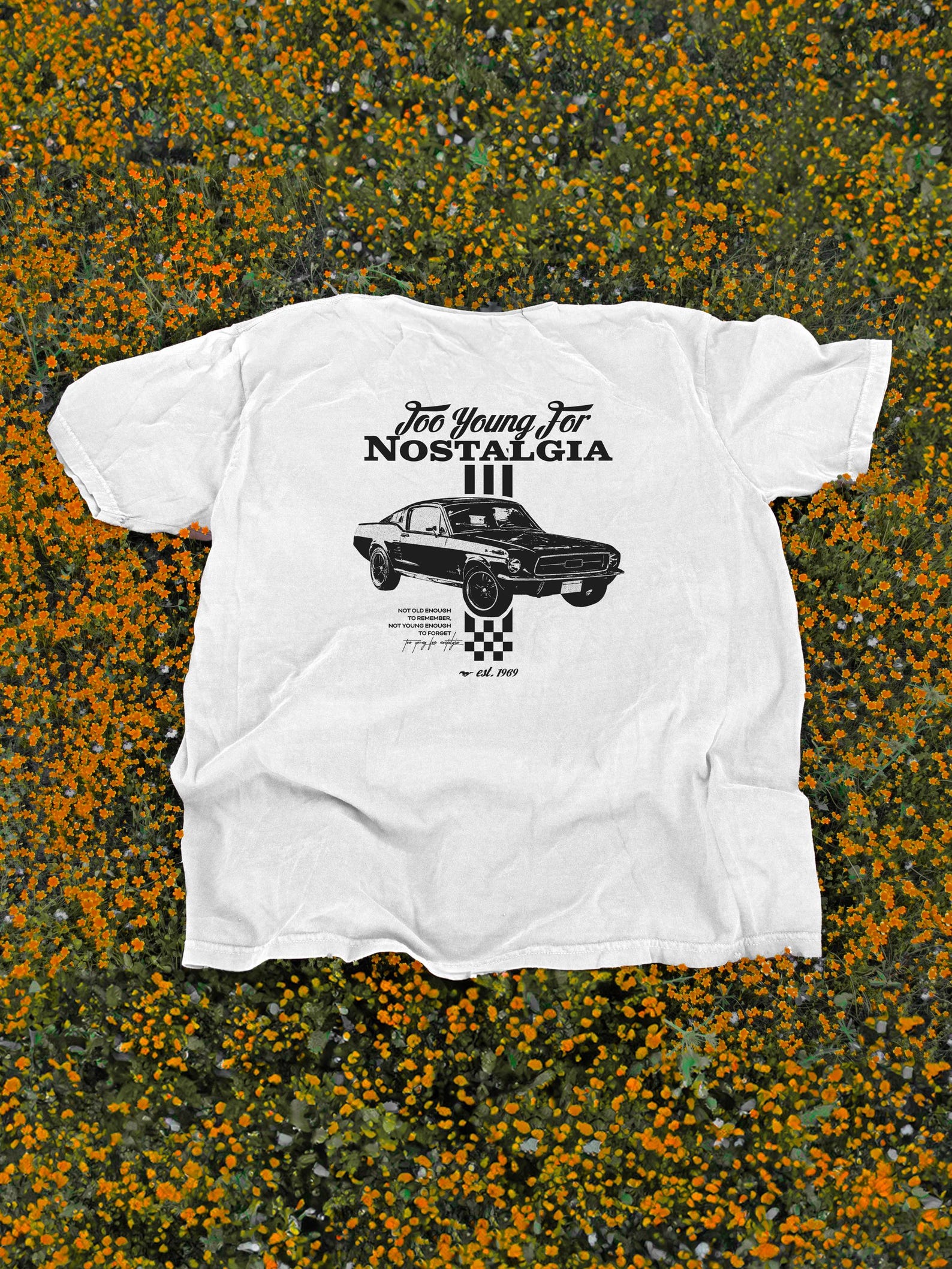 Too Young For Nostalgia Mustang Inspired T-Shirt, 100% Comfort Colors, Mustang Shirt Inspired, Classic Car Lover Shirt, Gift for Car Lover M