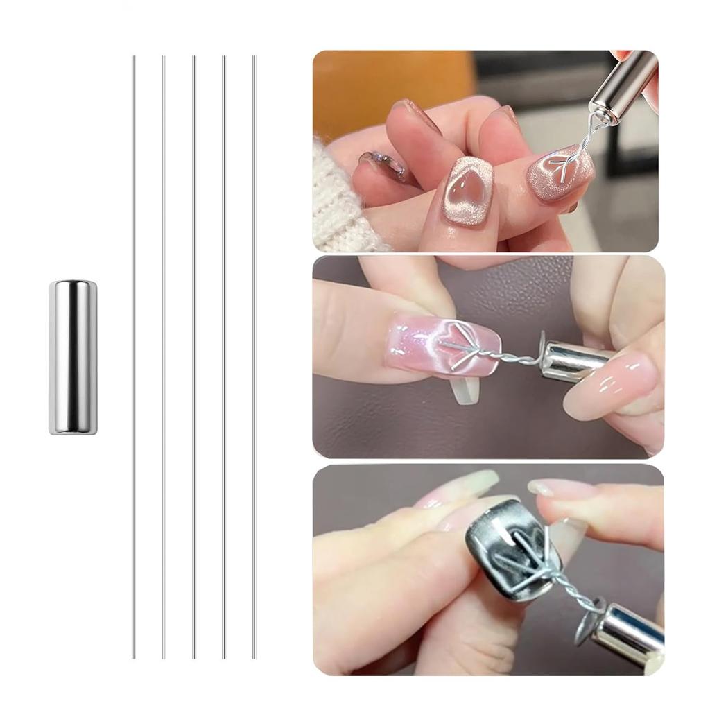LINMANDA 3 In 1 Wooden Cat'S Eye Magnet, Multi-Functional Nail Magnet, Magnetic Gel Nail Polish For Professionals And Families