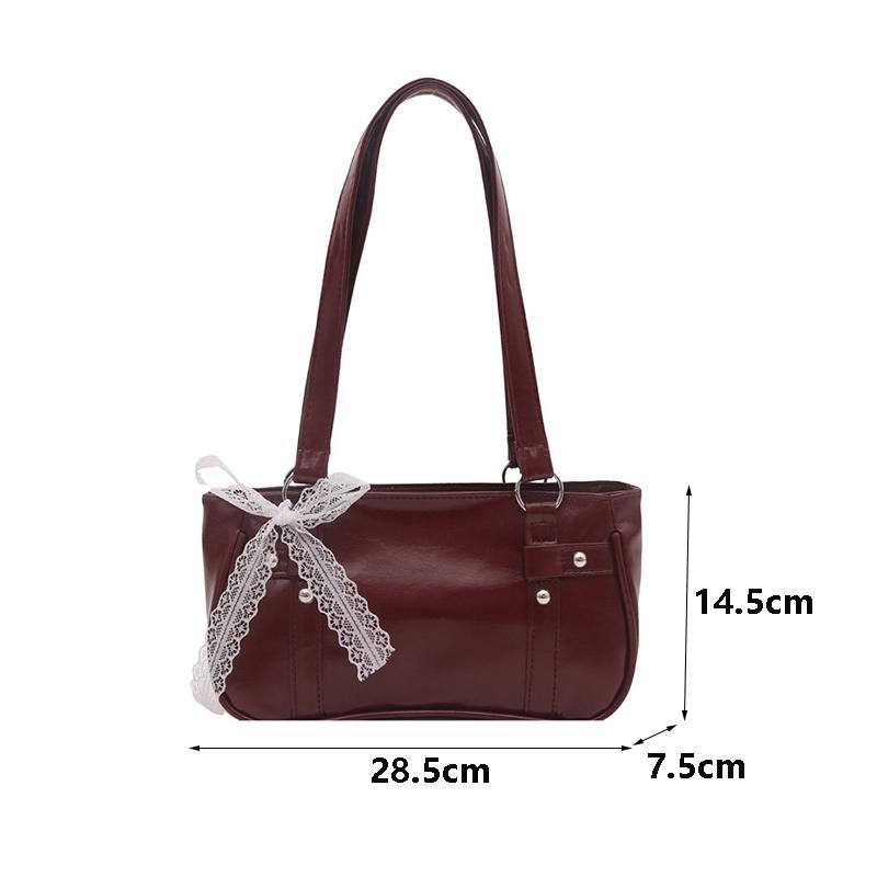 Yogodlns New Fashionable Oil Wax Leather Cylinder Handbag Women's Commuter Crossbody Bag Pure Color Crossbody Bag Retro Style