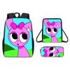 Incredibox Sprunki Pattern Backpack Shoulder Bag Pencil Case Three Set Piece