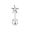 ASTM F136 G23 Titanium Snake Bee Drop Threadless Piercing Moon Cross Push In Labret Stud Flower Leaf Pin Daith Conch Earring 16G