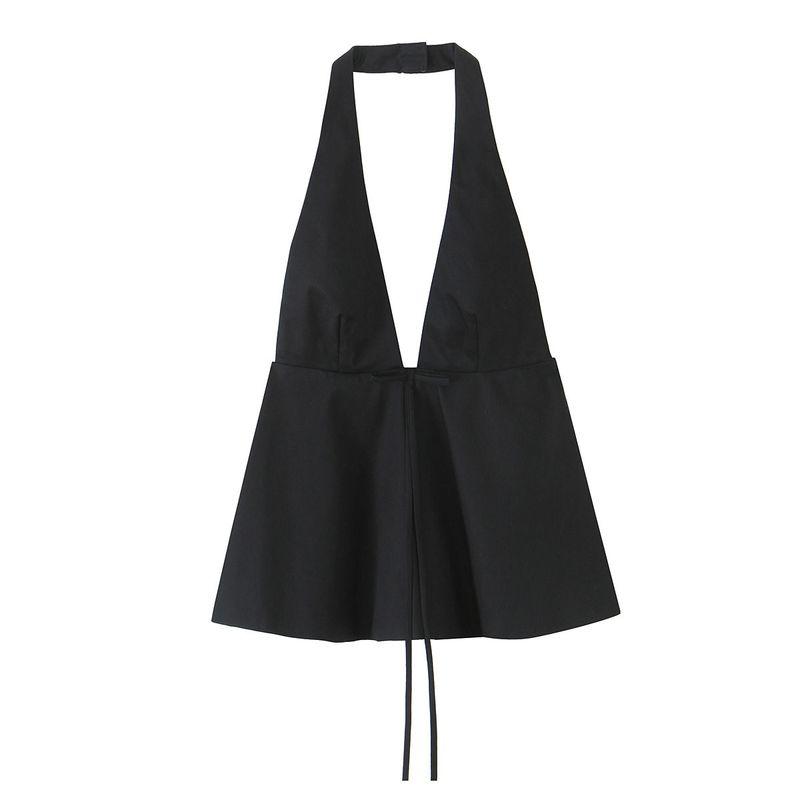 Kaslead New Arrival Women's Clothing Fashion Style Fashion All-Match Bowknot Decoration Hanging Collar Tops 2935002