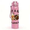1PC Just A Girl Who Loves Football Print 750ml Color Plastic Sports Water Bottle Leakproof Flip Straw Lid Suitable for Sports Office Home Use