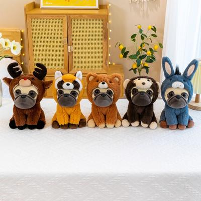 Child Girl Stuffed Animal Dog Plush Toys Soft Pillow Pug Dog Bulldog Stuffed Dress Up 25cm Shar Pei Dog Plush Kids Toy