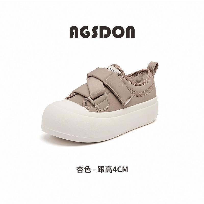 Augustine Velvet Little White Shoes Women's 2025 New Winter Thickened Cotton Shoes Muffin Platform Casual Sports Shoes