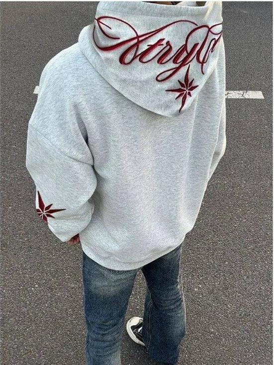 Unisex American Trendy Brand Thick Embroidered Hoodie for Autumn/Winter