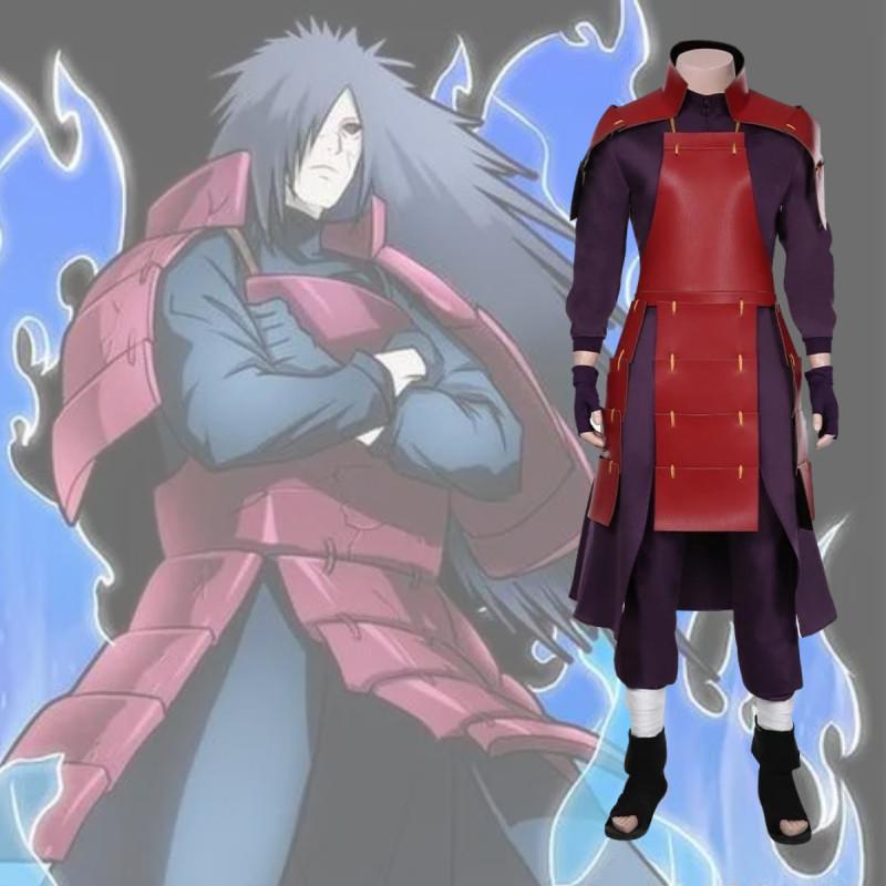 Stylish Naruto Uchiha Madara Cosplay Costume In Durable Polyester Fabric For Anime Enthusiasts