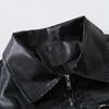 Men's PU leather jacket retro locomotive lapel jacket slim cycling motorcycle jacket spring and autumn leather jacket