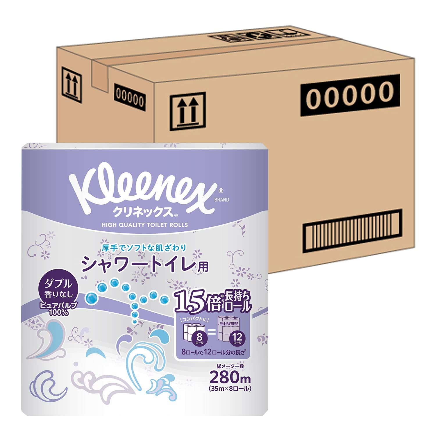 

Салфетки для душа Kleenex рулоны для 12 35м двойной x 8 упаковок [продажа ящиков] туалеты, долговечные (8 рулонов) туалет,