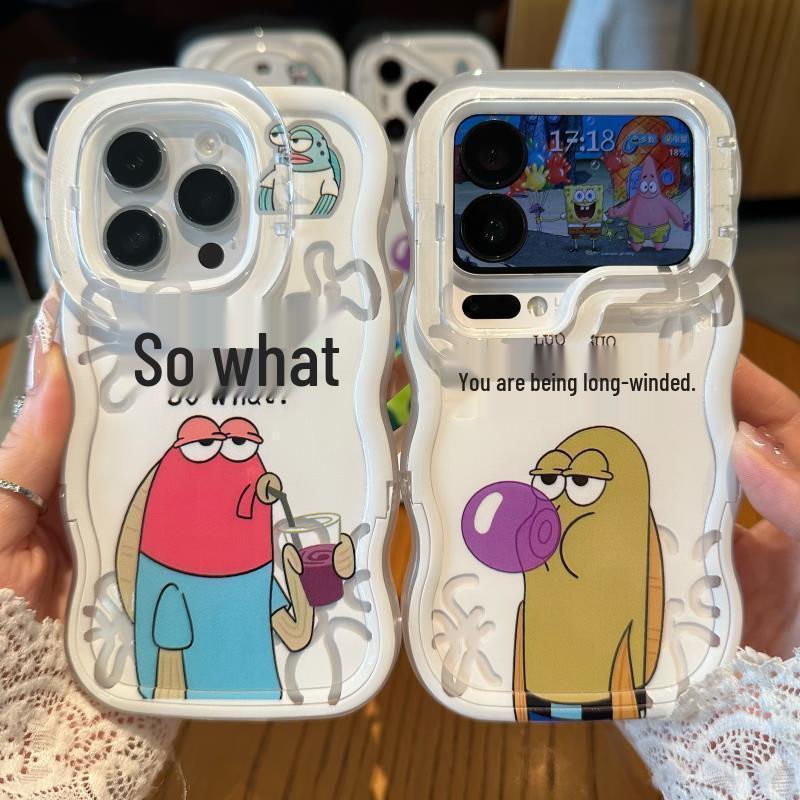 Apple 17PROMAX Wave Edge Stand Cartoon Fishman iPhone18 Drop-Proof Case