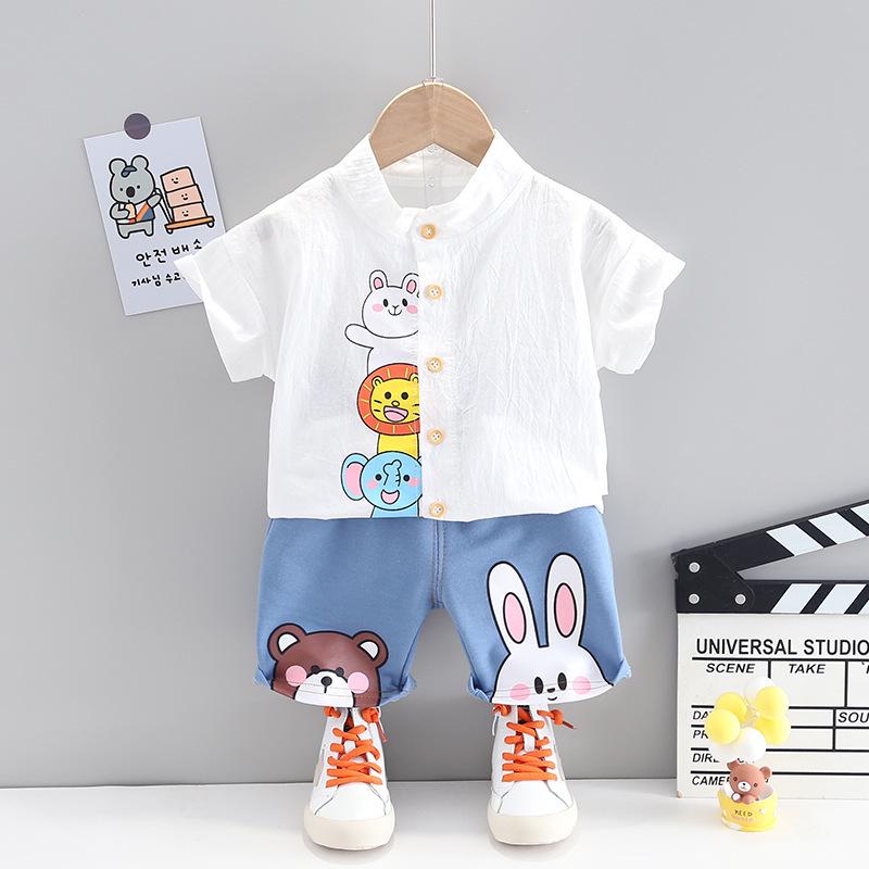 Tenue d'été à manches courtes pour petit garçon: Ensemble deux pièces mignon et beau
