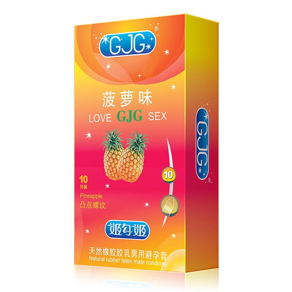Prezervativ ultra-subțire Lubrifiere Prezervativul din latex natural 52mm fir de bump cu aromă de ananas Produs sexual pentru sex în siguranță pentru bărbați