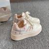 Summer Mesh Breathable Board Shoes Women's 2025 New Platform White Shoes Versatile Sports Niche Bread Shoes