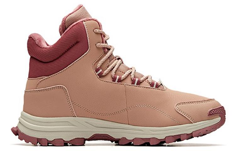 Women's Sneakers ANTA Casual Shoes Women's High-top Grain Powder/Raspberry Red/Shade 1 Gray