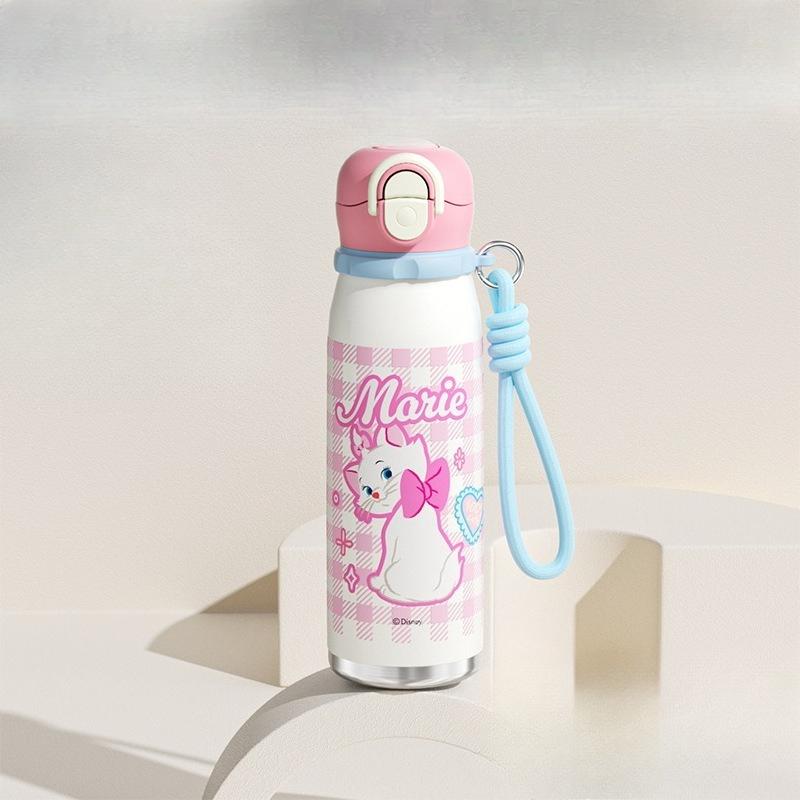 Cat Adventures, Leopard print straw thermal insulation water cup for students to go to school, children's and girls' cups