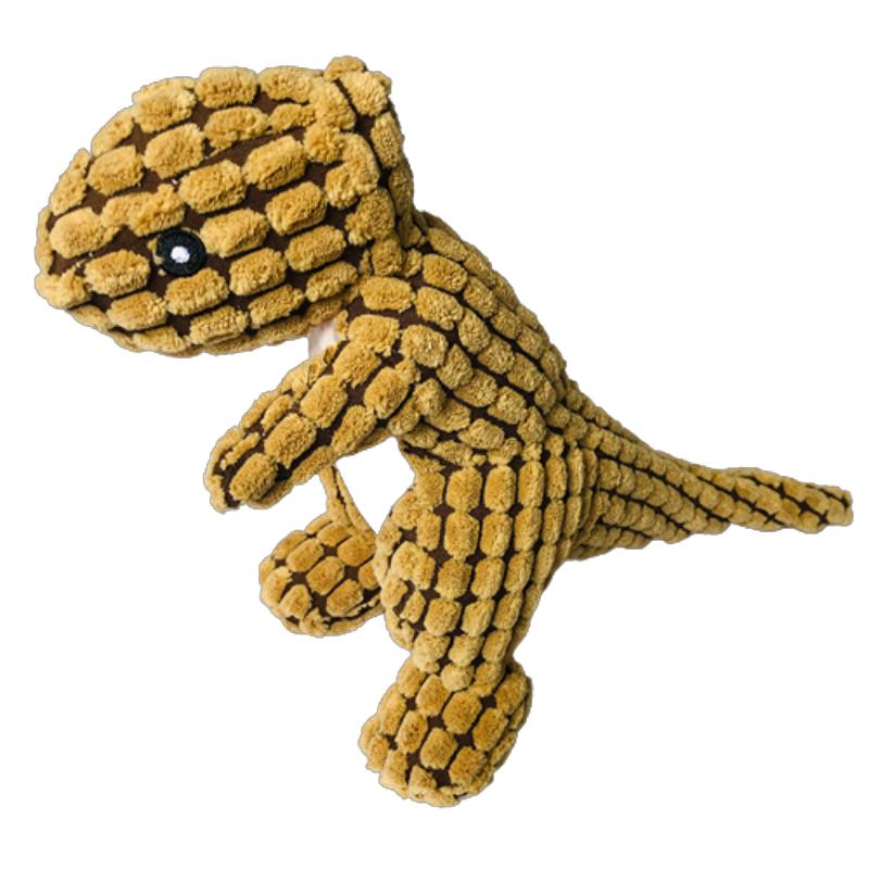 

Кошка Динозавр Собака Устойчивый к укусам Вентилируемый Игрушка-плюш для питомца с вокализацией для чистки зубов коричневый