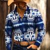 2025 New Men's Shirt 3D High-definition Printing Western Cowboy Style Men's Tops Fashionable Casual Design Comfortable Fabric