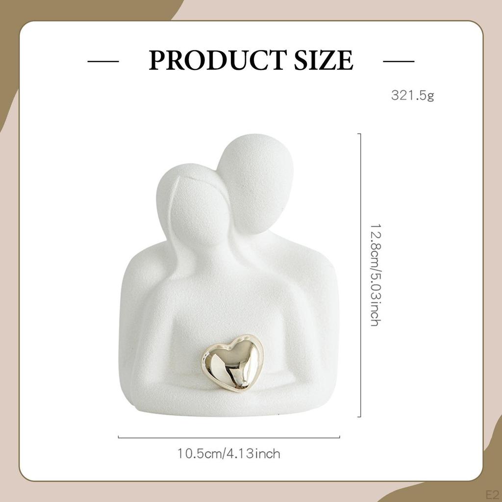 Couple Statue Abstract Sculpture Lover Figurine Desktop Ornament for Office Fireplace