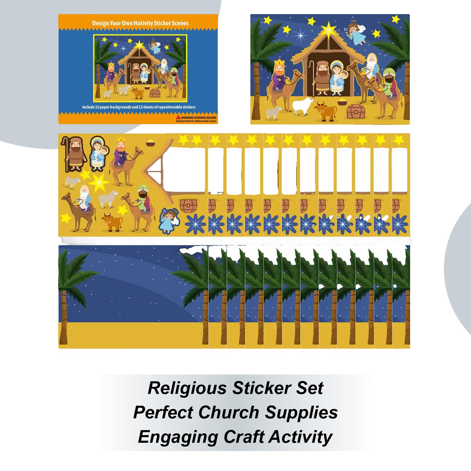 Nativity Stickers For Kids Jesus Nativity Set Religious Stickers 12 Pieces Craft Kits Scrapbook Supplies For Christmas China Mainland