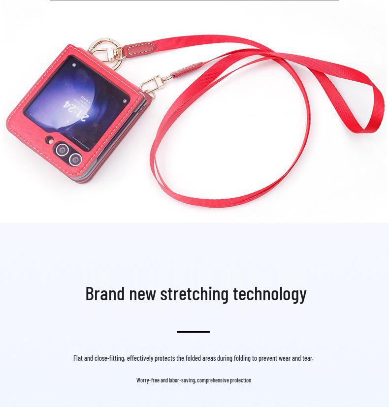 Samsung Z Flip 5 & Huawei Pocket 2 Multi-Functional Crossbody Phone Case with Card Slot