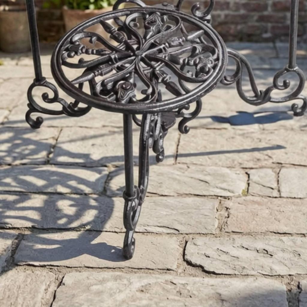 3-Tiers Plant Stand Black Metal Display Rack Vintage-Style Holder