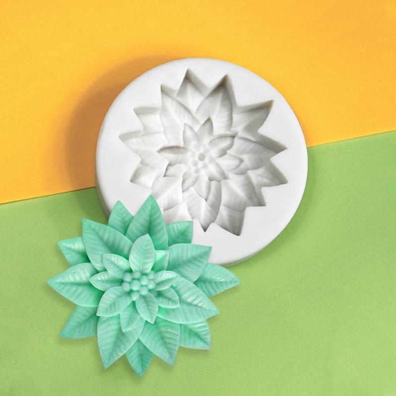 Julstjärna Julblomma Silikon Sugarcraftform Hartsverktyg Muffinform Fondant Tårtdekoreringsverktyg