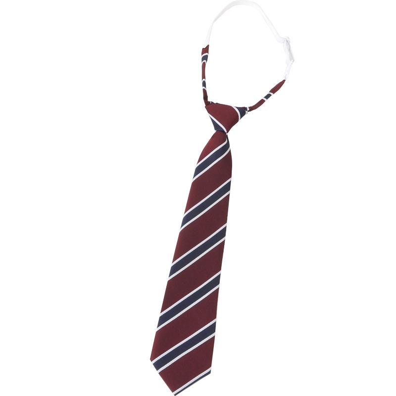 Women's Red Stripe No-Iron Japanese Academy Style Bow Tie Shirt Accessory