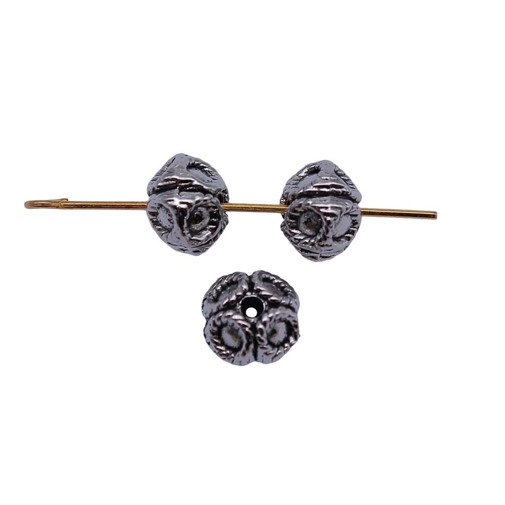 Floral Edge Spacer Beads Ornate Metal Small Hole Charms For Bohemian Beading Supplies