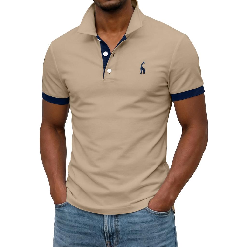 Men's Summer Button Lapel Loose Short Sleeve Top Men's Casual Fashion Top