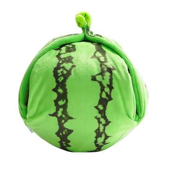 Edukacyjna interaktywna zabawka dla psa Arbuzowa pluszowa zabawka-ukryj i szukaj z piszczałką i dźwiękami szeleszczenia Małe i średnie psy Trening IQ Zabawka do gryzienia