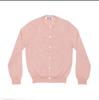 CDG Kawakyu Wool PLAY Cardigan with Red Heart Accent - Japanese Casual Fine Wool Long Sleeve Sweater