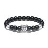 100% Natural Volcanic Lava Bracelet Homme Black Zirconia Braclet Cross Braslet Hematite Brazalete  Bileklik Gift For Boyfriend