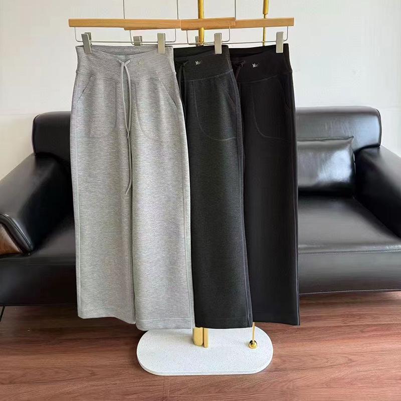 Nanyou Women s High-Waisted Fleece-Lined Wide-Leg Sweatpants – Warm, Comfortable, Slimming, Casual Straight-Leg Pants L