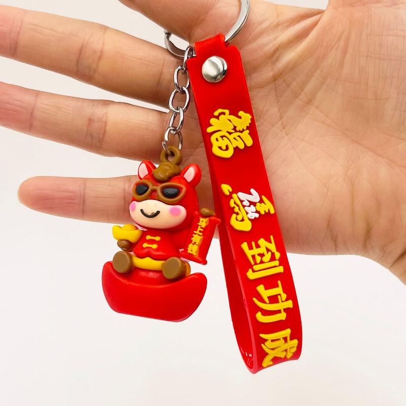 Süßer Schlüsselanhänger 2026 Jahr des Pferdes Tierkreis Pony Anhänger Paar Rucksack Schmuck Neujahr Erfolg Ankunft Modisches Accessoire