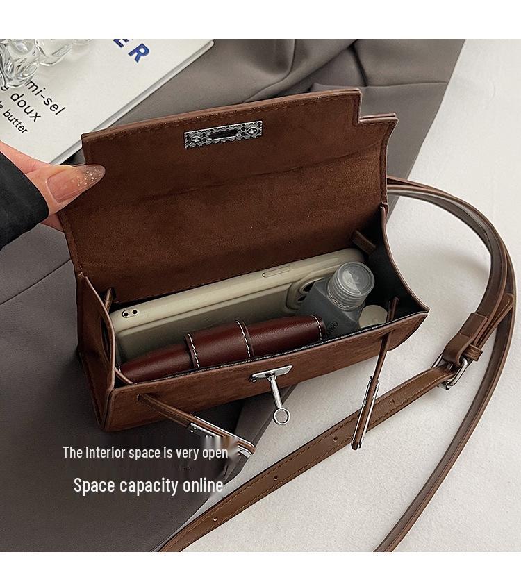 Mattes Wildleder Retro Kelly Tasche: Damen Modische Umhängetasche