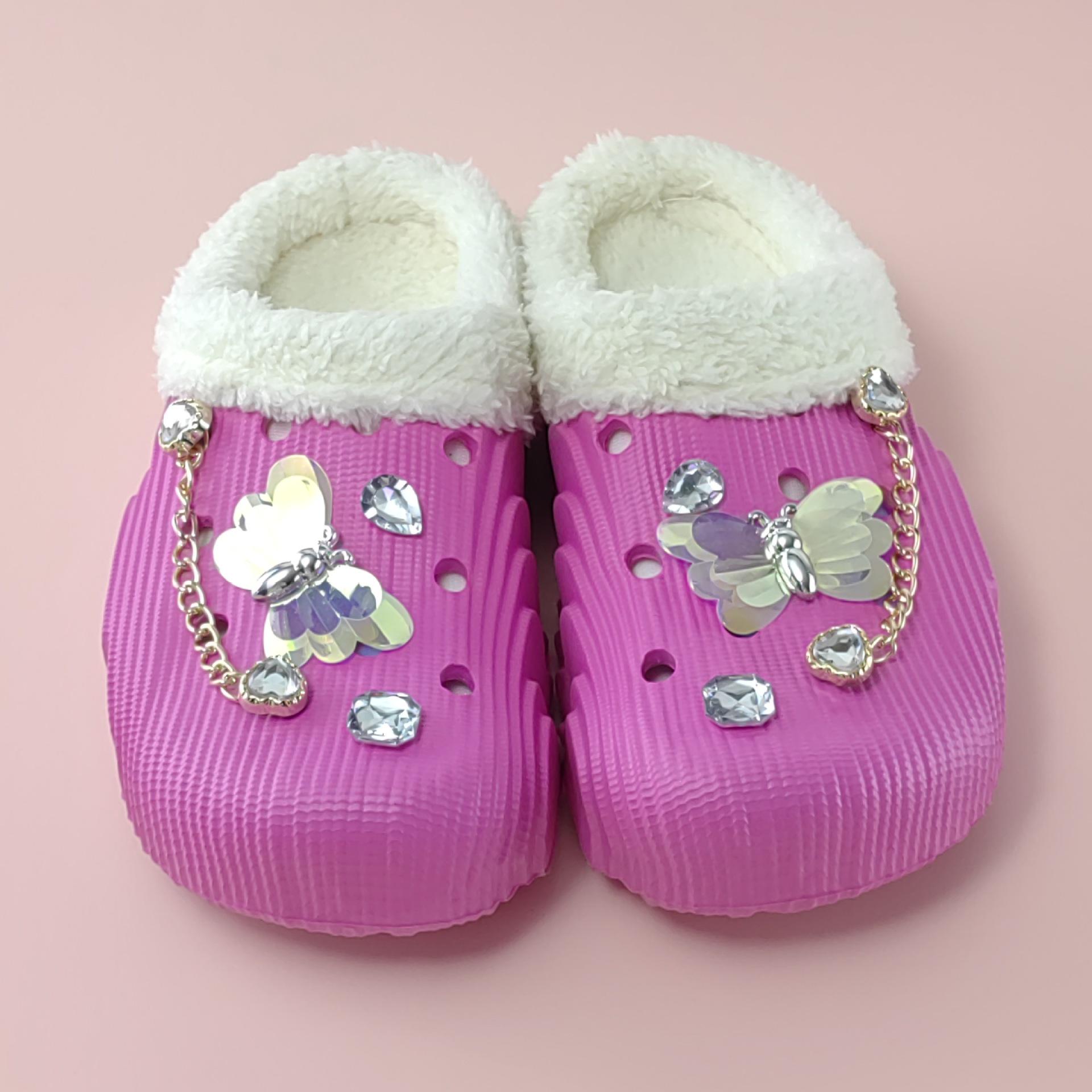 

Модные удобные хлопковые тапочки-бабочки для дома на плоской подошве унисекс, теплые, в стиле цепочки 44/45 розы красного