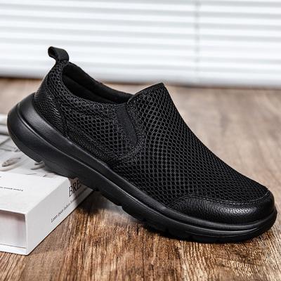 Herrenschuhe sind leicht und einpedalig, sommerliche Freizeit-Mesh-Schuhe, Schuhe mit weicher Sohle, atmungsaktive und rutschfeste Mesh-Sneaker, Fahrschuhe