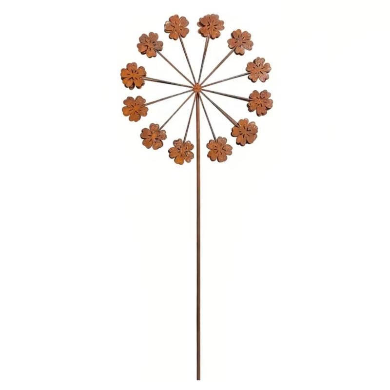 Rust Decoration for Garden Stake Metal Flower Garden Decoration Rust Trellis Flower Bed Stake Pot Stake Natural